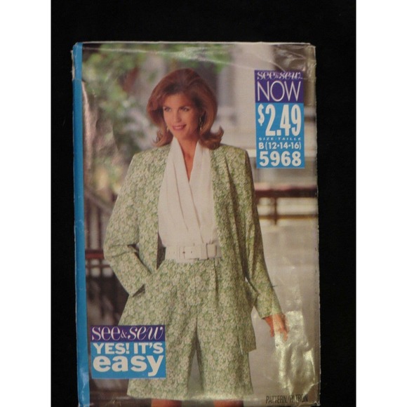 1992 See & Sew Butterick PATTERN Jacket Jumpsuit - Picture 1 of 2